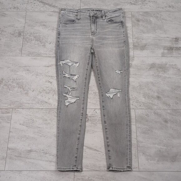 3/$20 American Eagle Next Level Stretch High Rise Jegging Distressed Skinny Jean - Picture 6 of 16